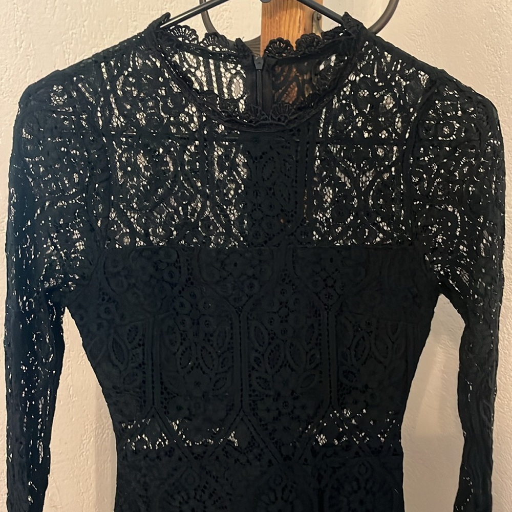 Lulu's Black Long Sleeve Lace Dress - Picture 3 of 6